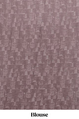 Mauve brown geometirc digital print georgette saree with self scallop border and matching blouse