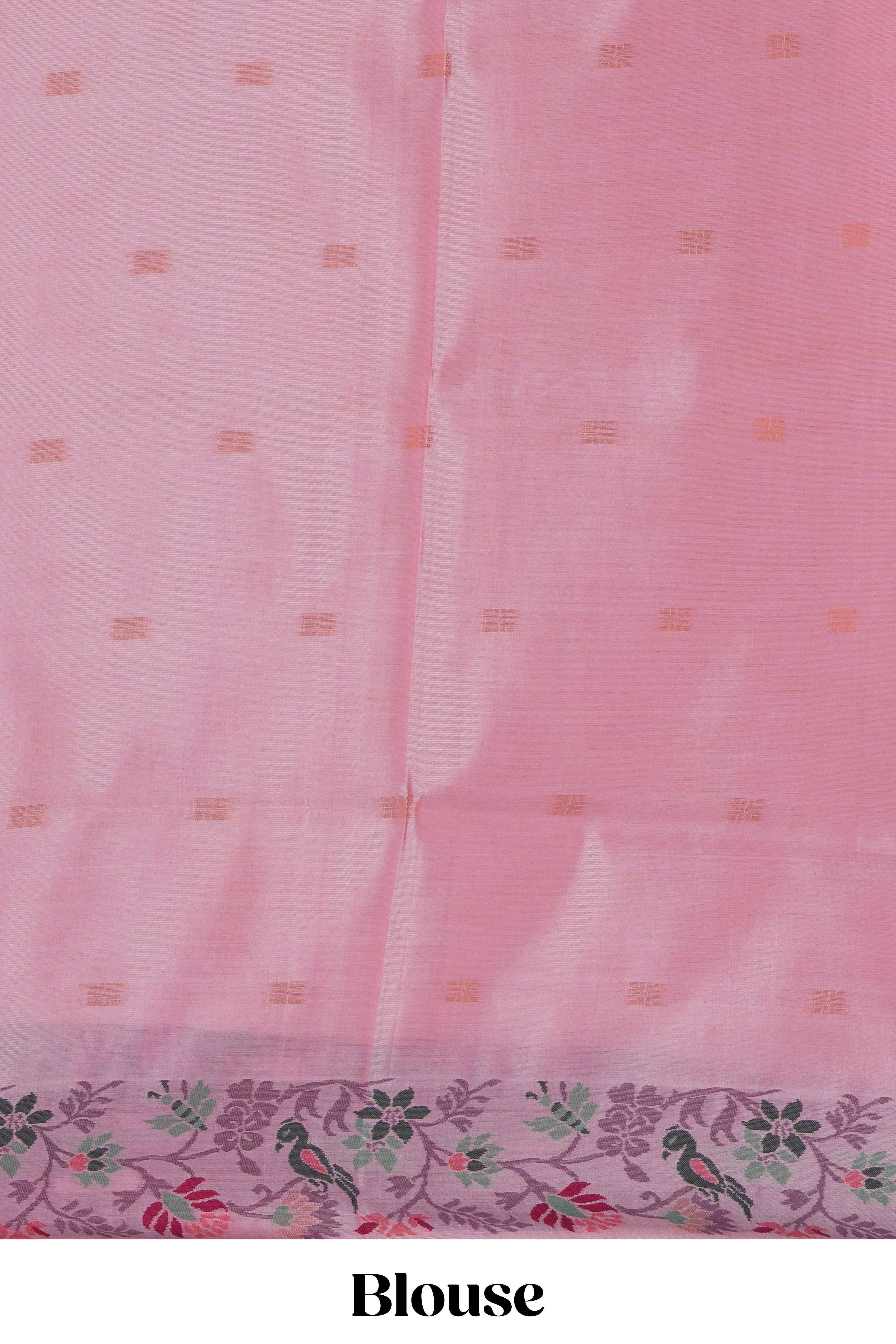 Wine color geometric zari motifs ikkat cotton saree with contrast floral & birds design border and zari motifs blouse