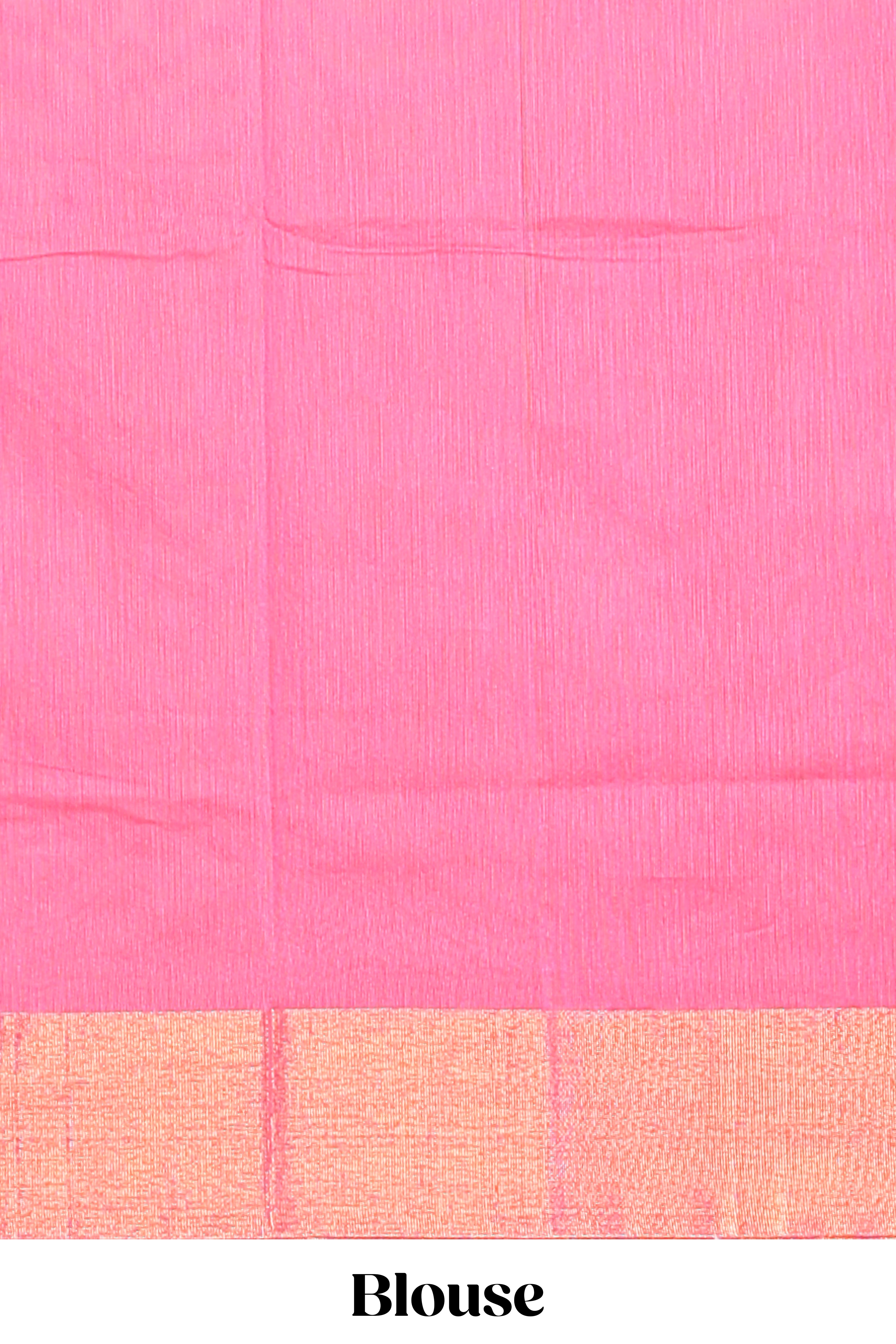Pink motif designs ikkat cotton saree with contrast zari border and plain blouse