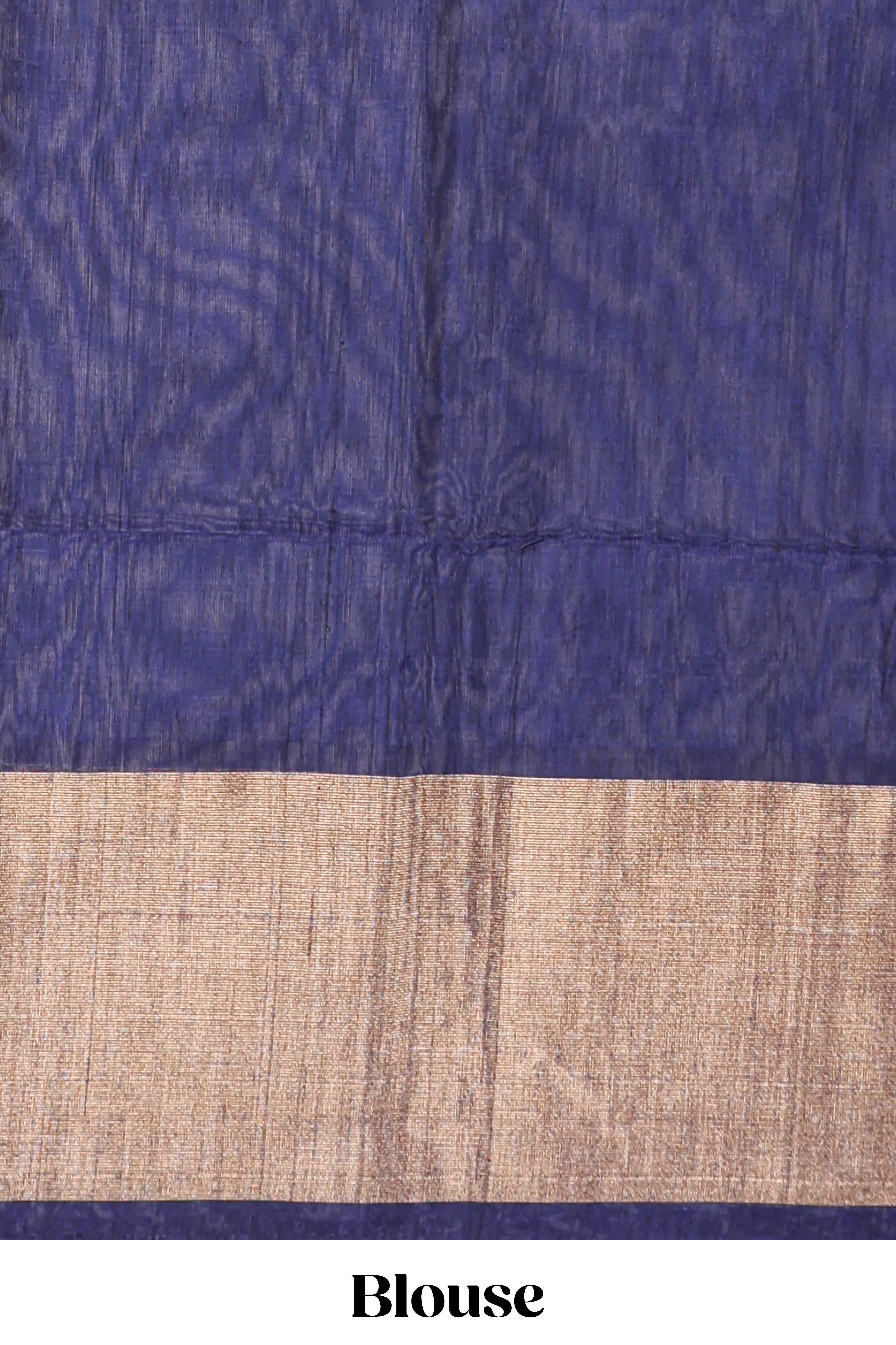 Blue ikkat design cotton saree with contrast zari border and plain blouse
