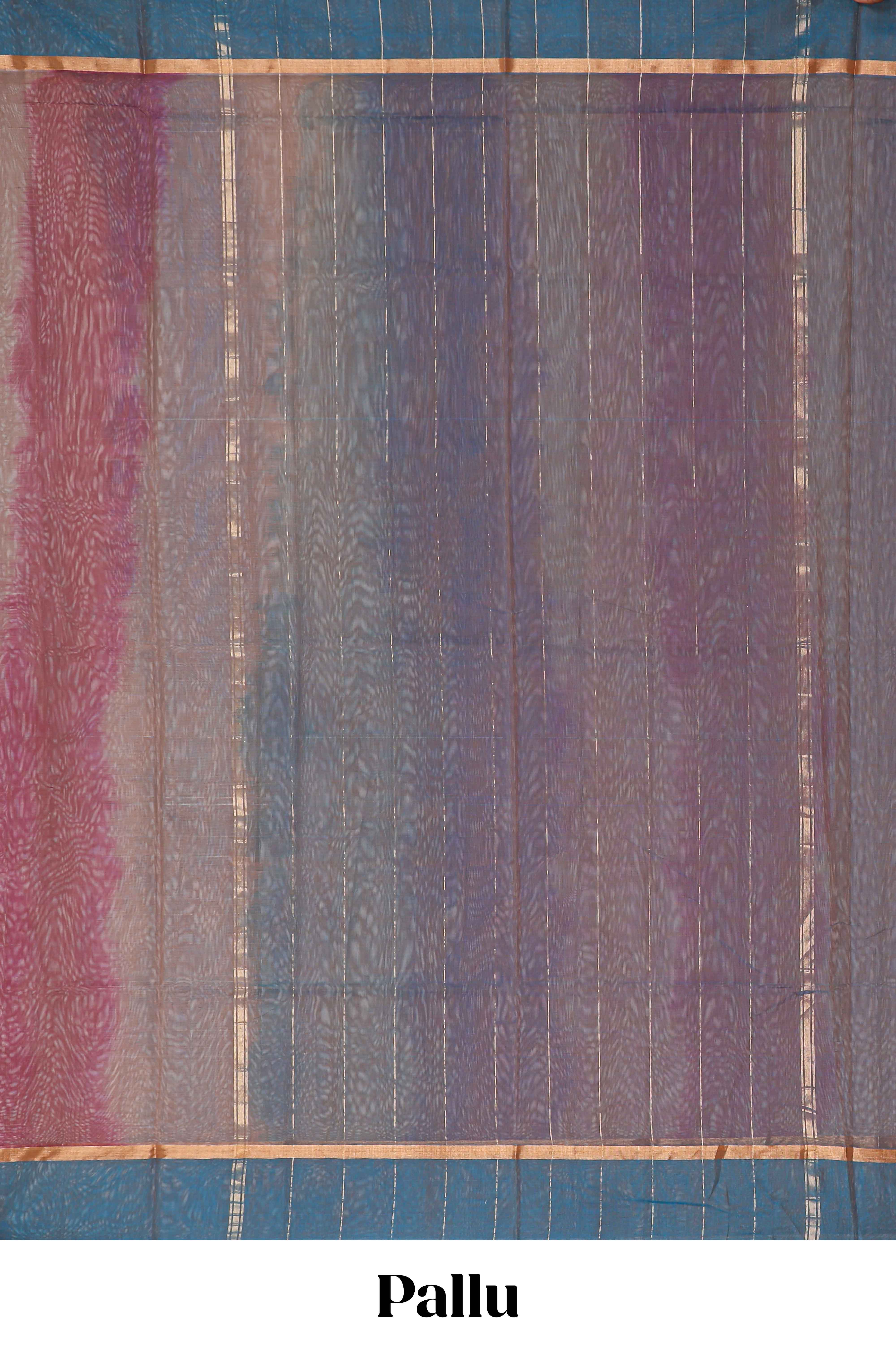 Mauve striped shades plain design ikkat cotton saree with self zari pallu and matching blouse