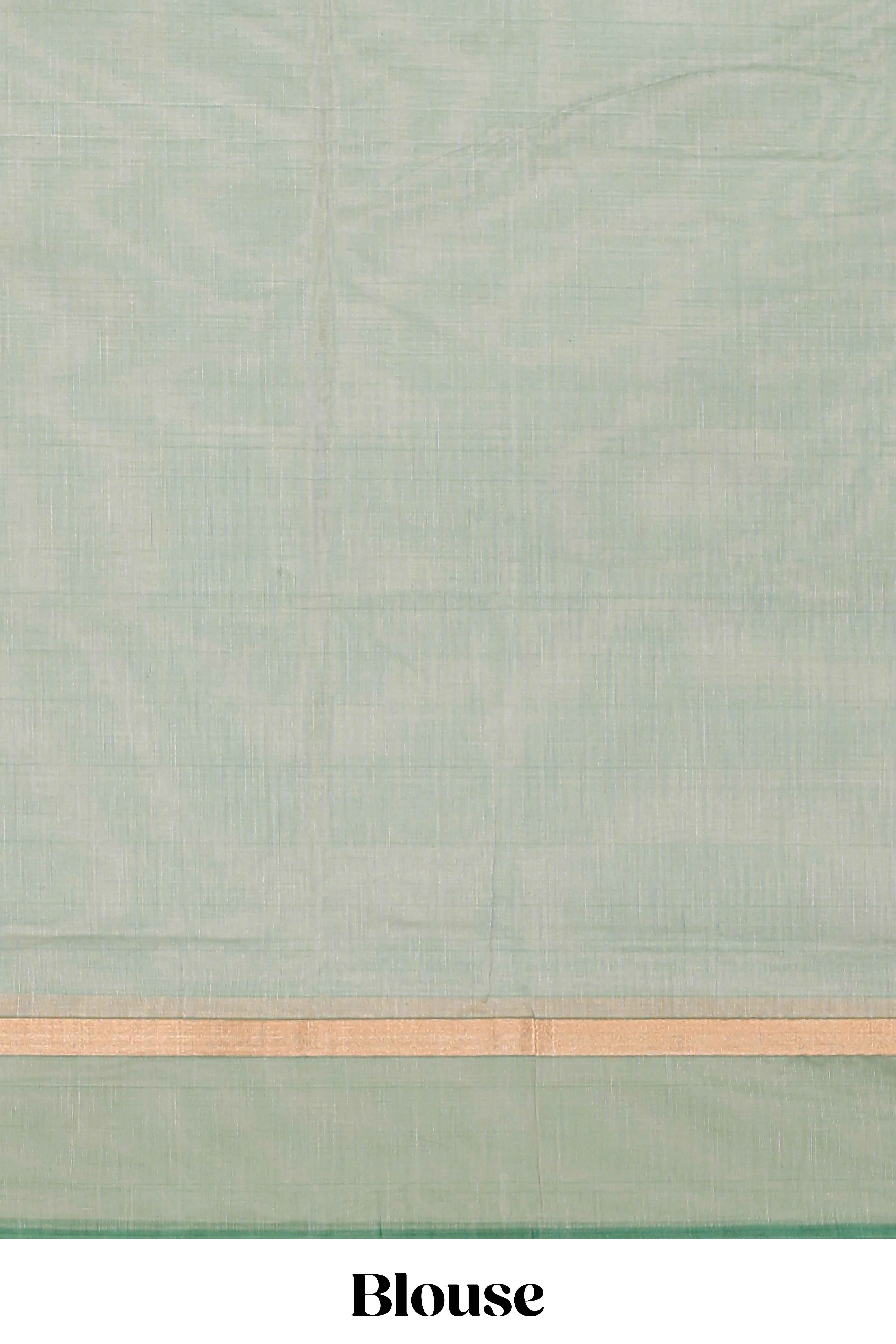 Multicolor striped shades plain design ikkat cotton saree with self zari pallu and matching blouse