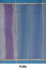Multicolor striped shades plain design ikkat cotton saree with self zari pallu and matching blouse