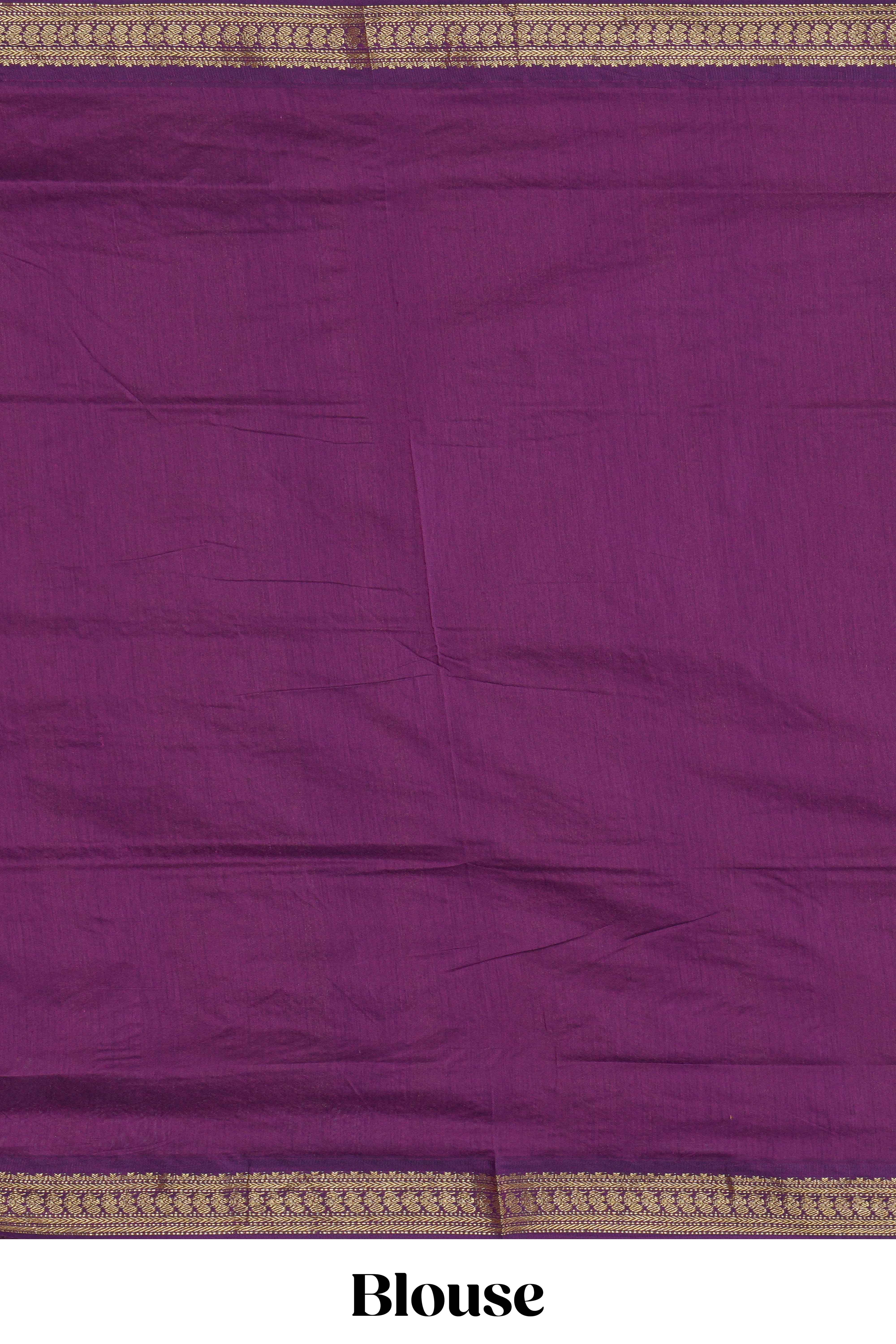 Orange motifs design kalyani cotton saree with contrast border and striped pattern pallu