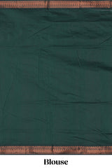 Purple motifs design kalyani cotton saree with contrast border and striped pattern pallu