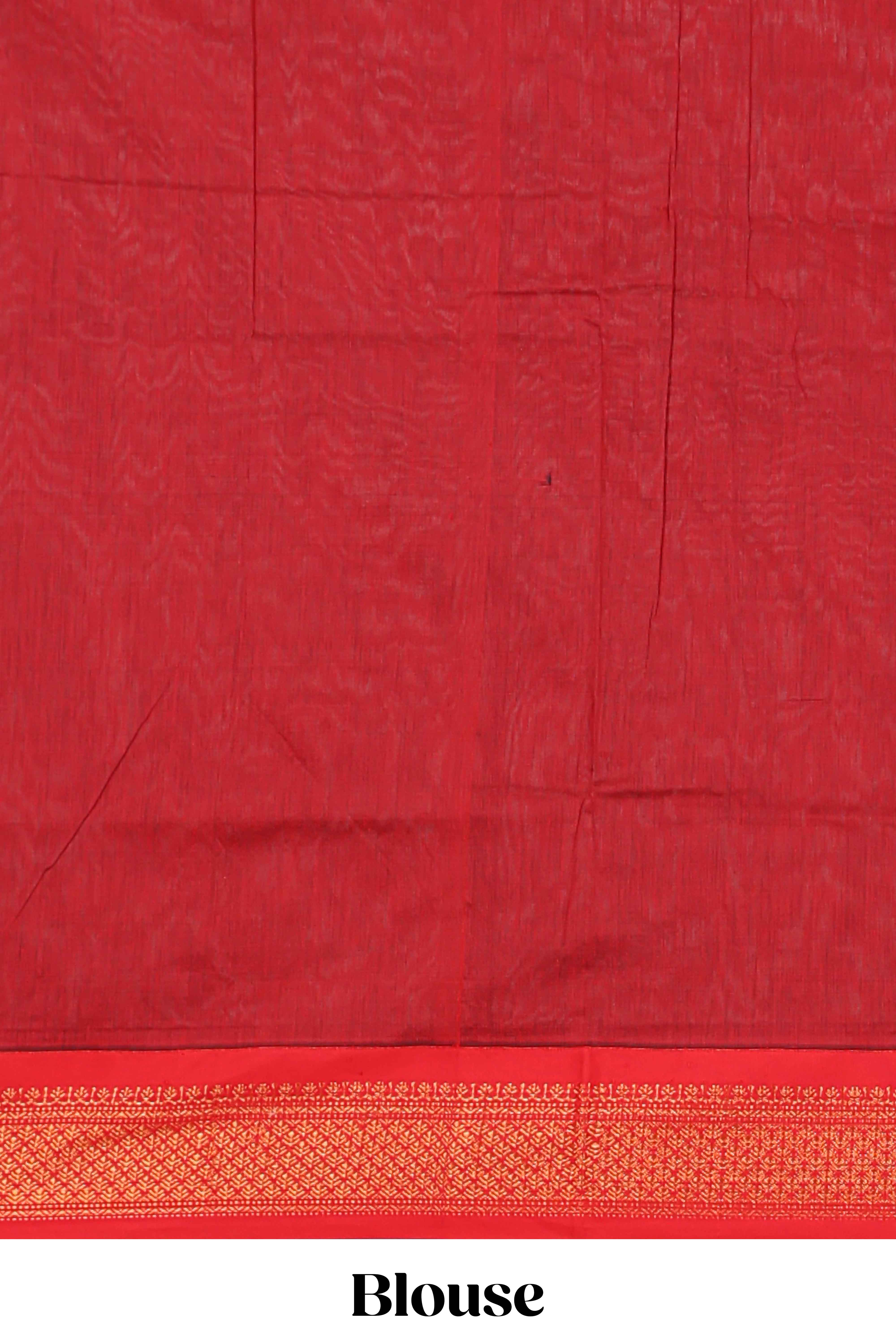 Golden mustard floral motifs design kalyani cotton saree with contrast border and blouse