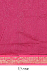 Dark green floral motifs design kalyani cotton saree with contrast border and blouse