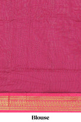 Sand beige bird motifs design kalyani cotton saree with contrast border and blouse