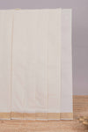 Cream plain design kerala cotton saree with self zari border and matching blouse