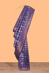 Royal Blue Katan SilkSaree with Rich Zari Woven Geometric border and Pallu along with Matching Blouse