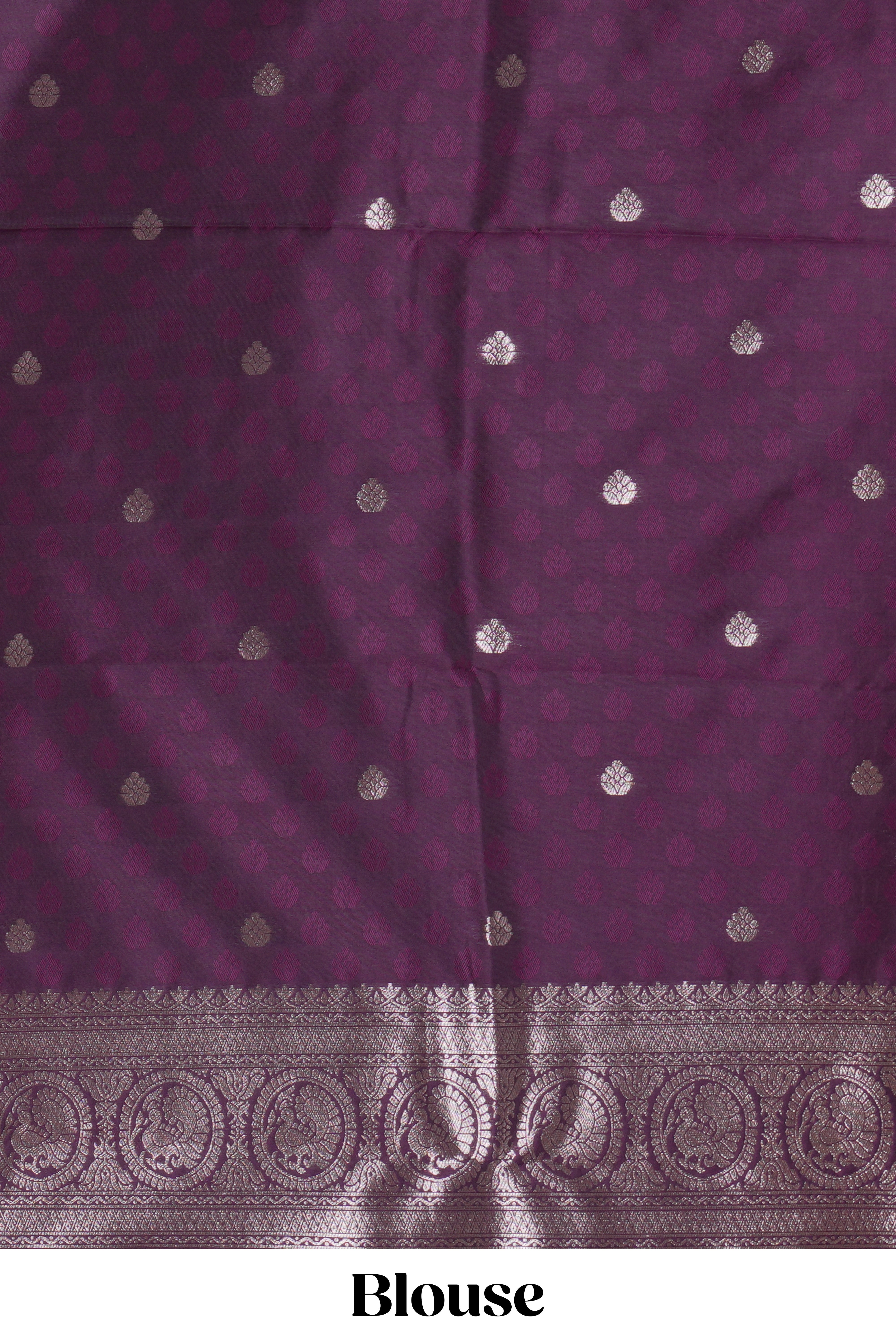 Purple stripes zari motifs design kathan silk saree with self zari border and motifs blouse