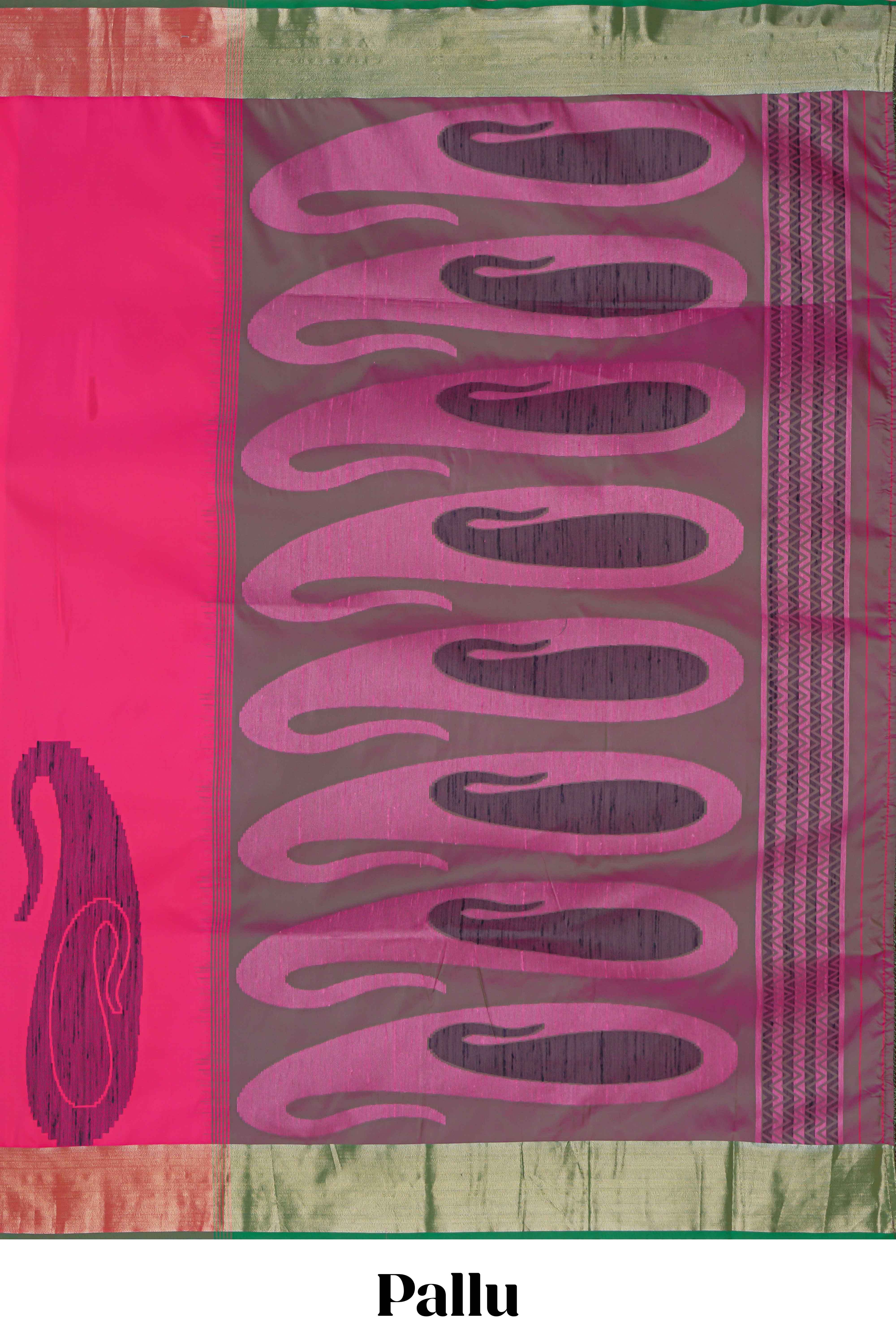 Pink motifs zari design kathan silk saree with contrast zari borders and motifs blouse