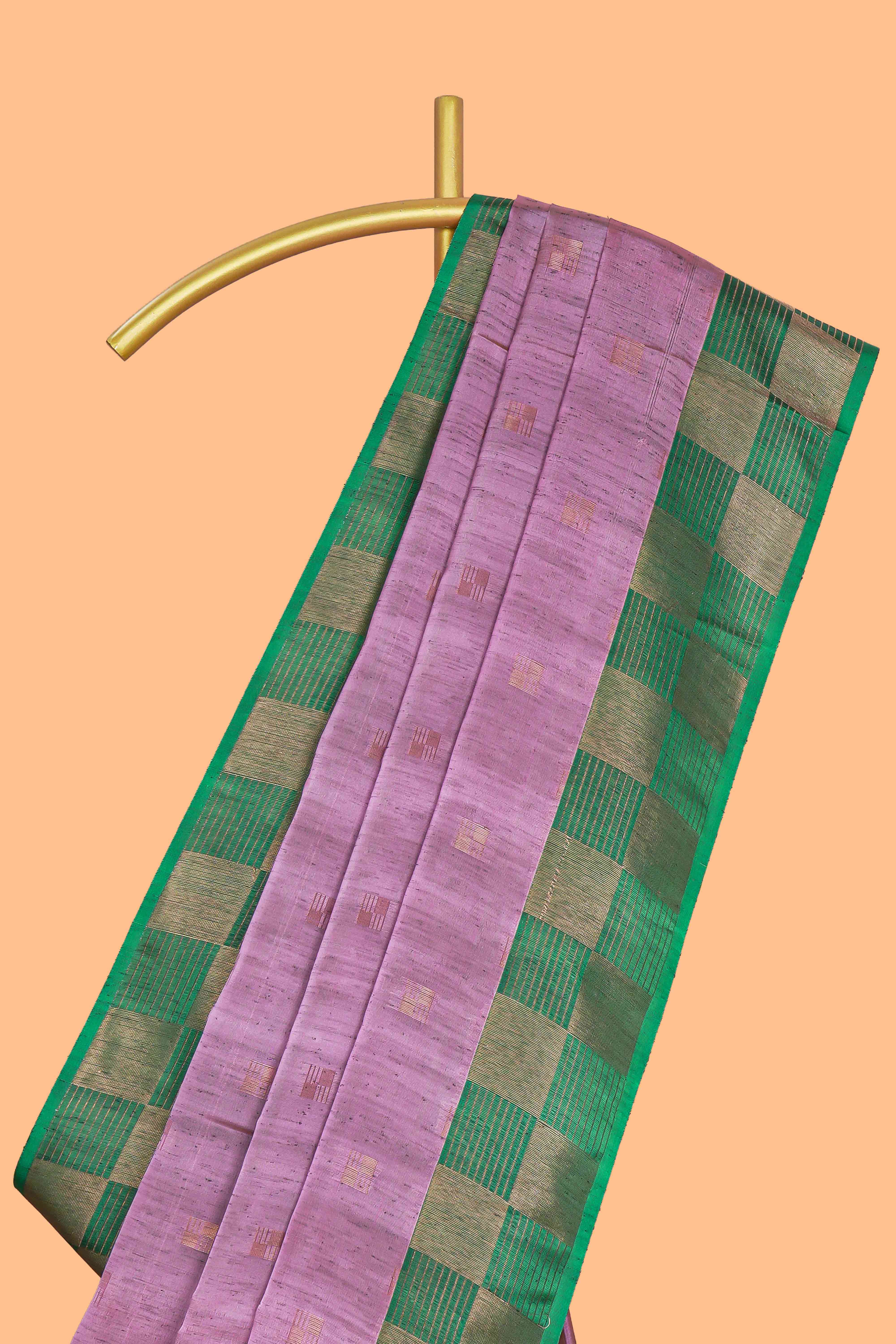 Sky magenta zari motifs design kathan silk saree with contrast border and zari checked pallu