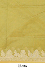 Green leaf design kota cotton saree with self border and matching blouse