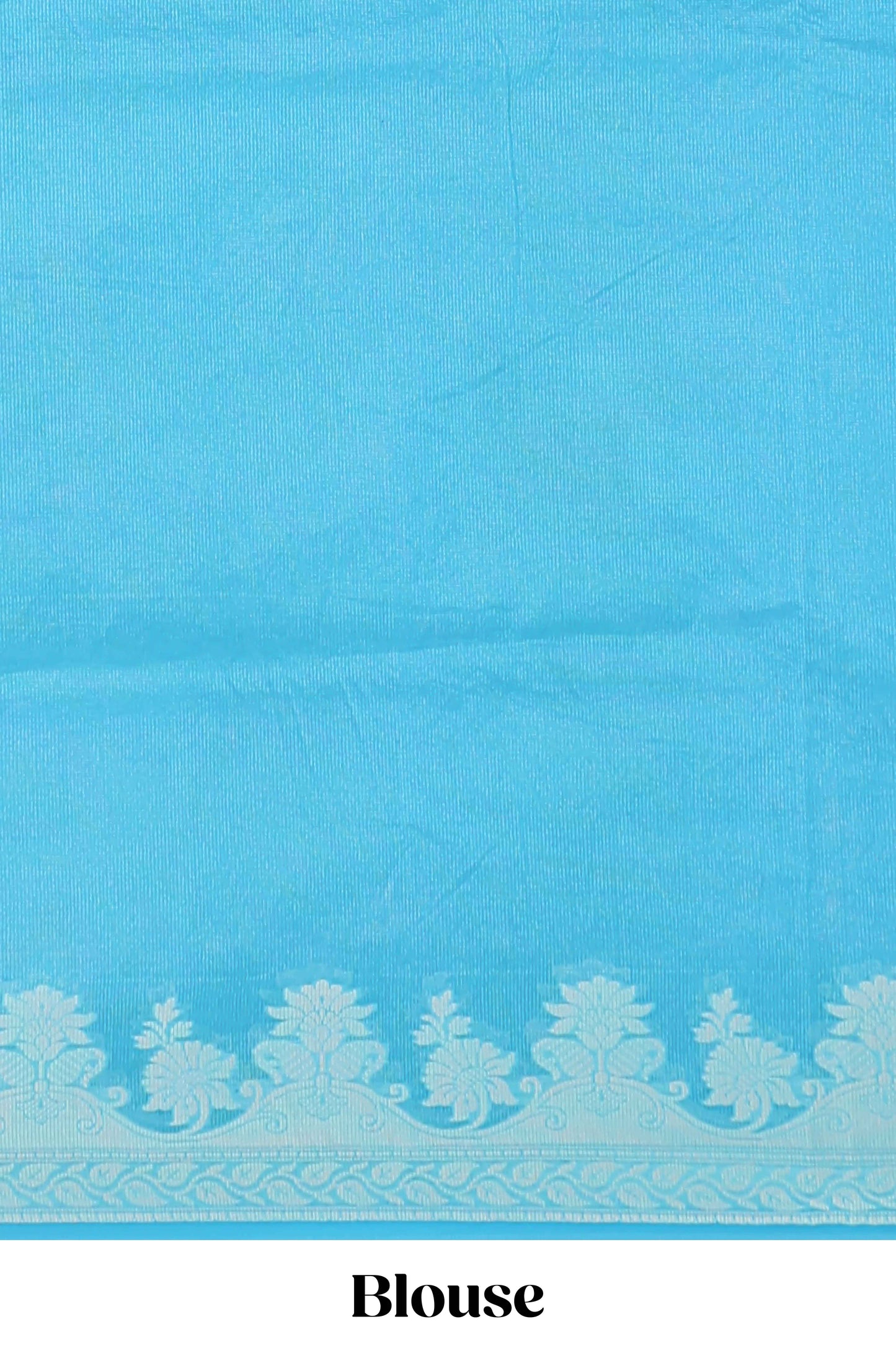 Blue leaf design kota cotton saree with self border and matching blouse