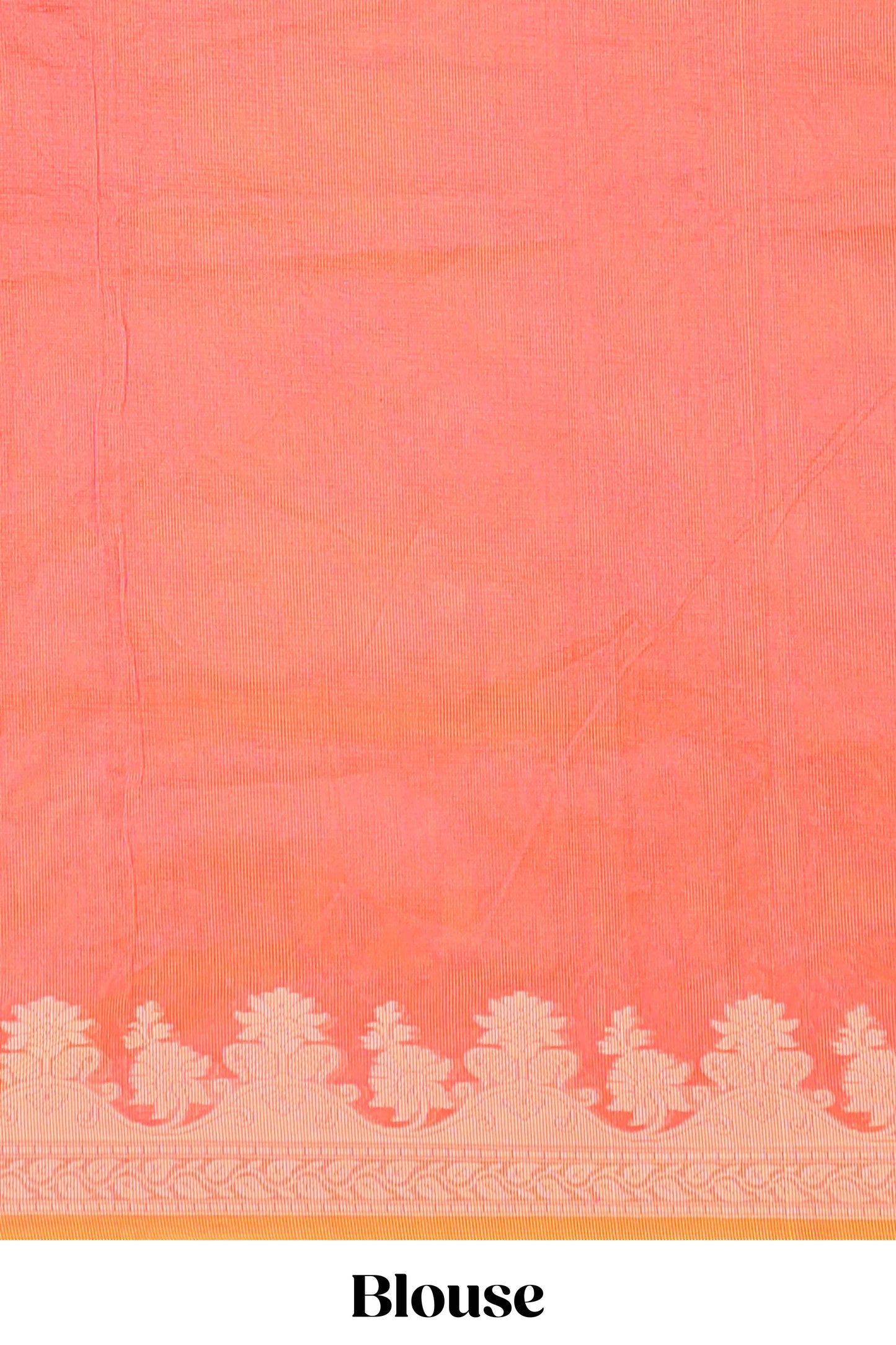 Orange leaf design kota cotton saree with self border and matching blouse