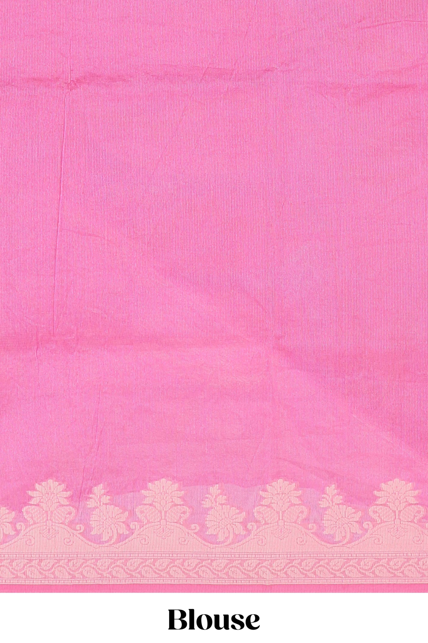 Pink leaf design kota cotton saree with self border and matching blouse