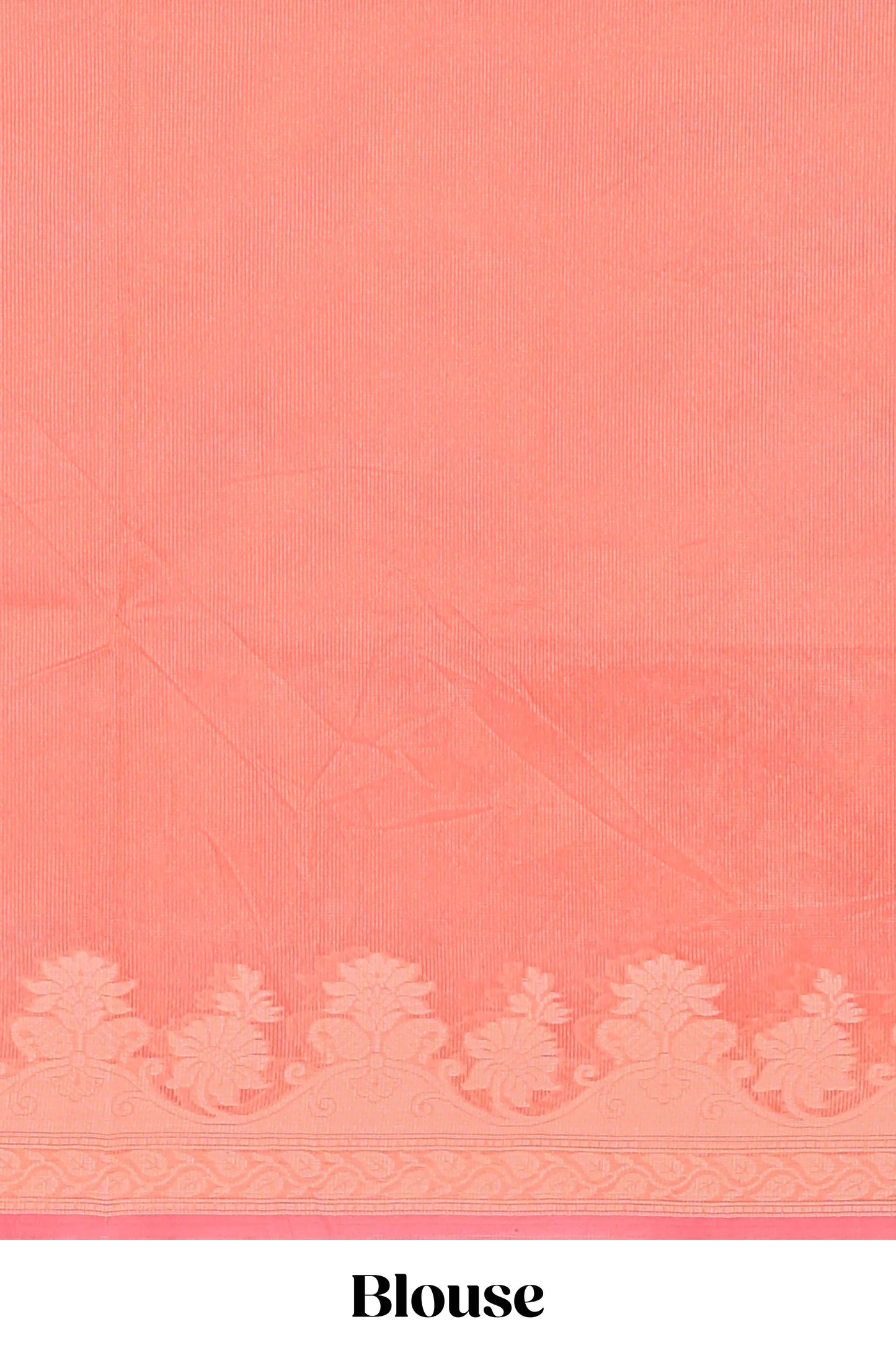 Peach leaf design kota cotton saree with self border and matching blouse