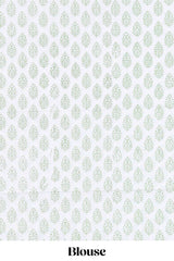Green floral design kota cotton saree with self border and contrast floral print blouse