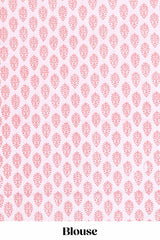 Pink checked design kota cotton saree with self border and contrast floral print blouse