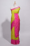 Green color kotta cotton saree with copper zari floral buttas a rich zari border and woven zari pallu with matching blouse piece