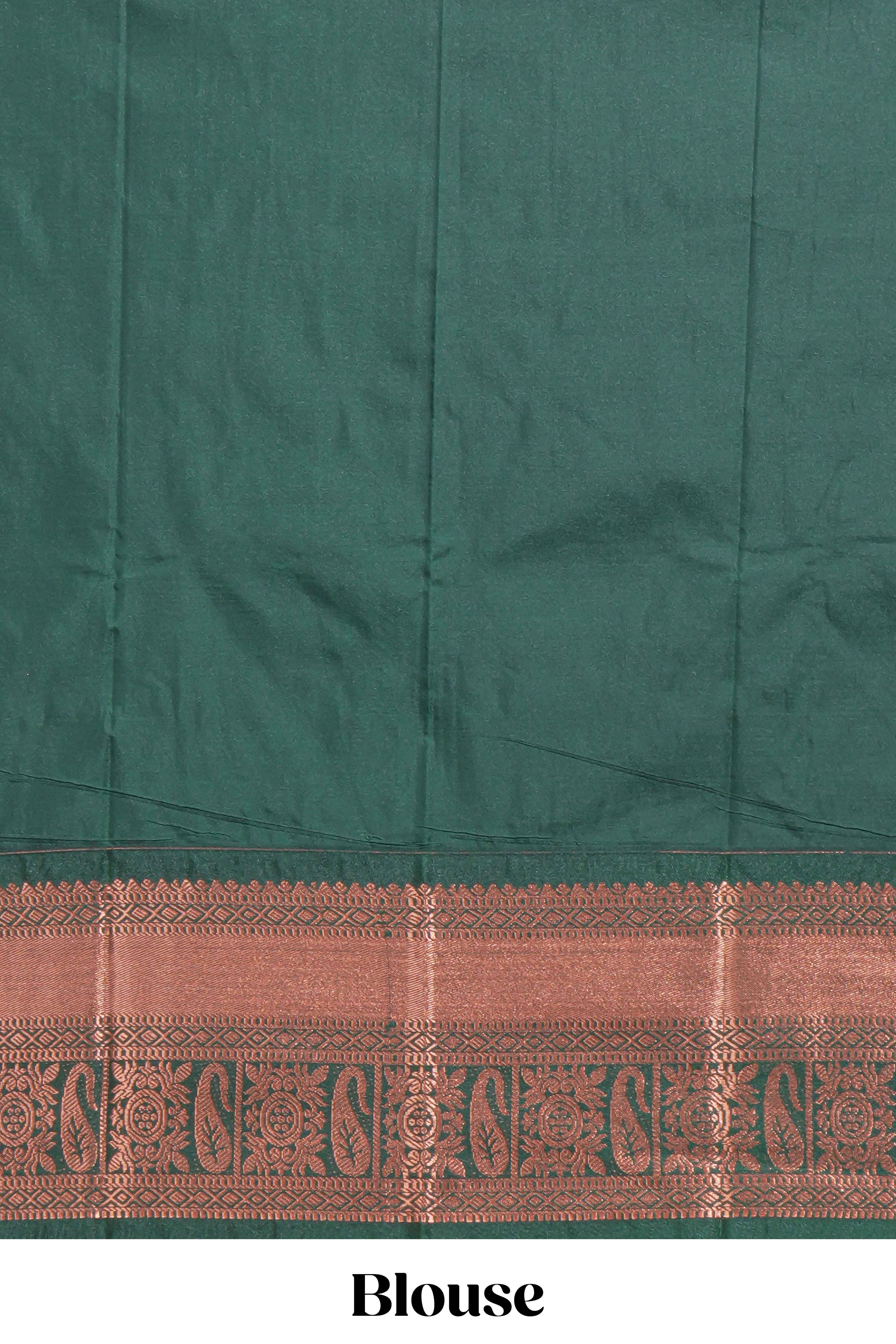 Purple colour kotta cotton saree with copper zari floral buttas a rich zari border and woven zari pallu with matching blouse piece
