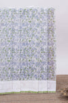 Off white floral design kota cotton saree with self border and matching motifs blouse