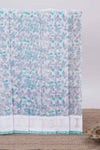 Off white floral design kota cotton saree with self border and matching motifs blouse