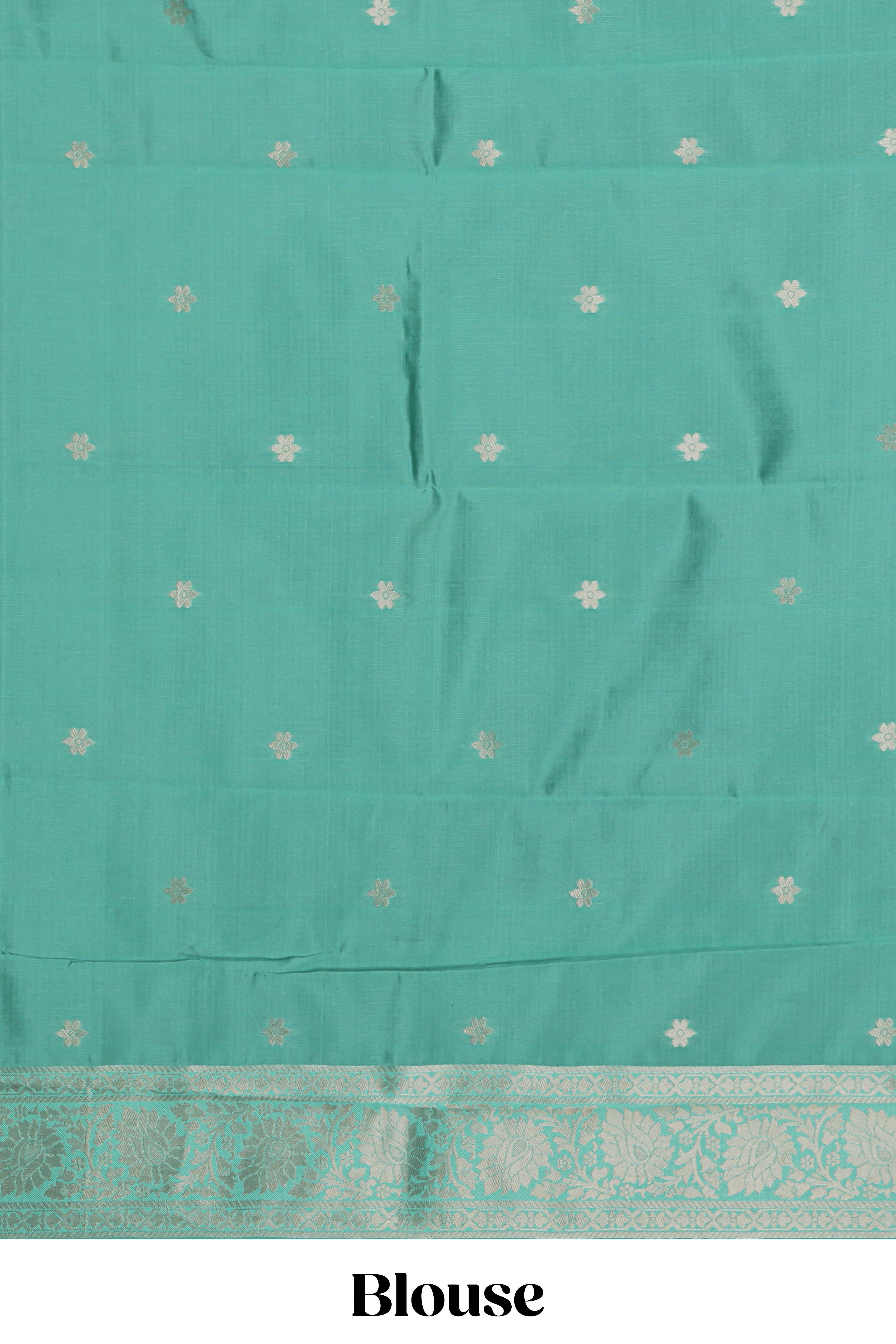 Purple striped zari motifs design kota cotton saree with contrast zari border and motifs blouse