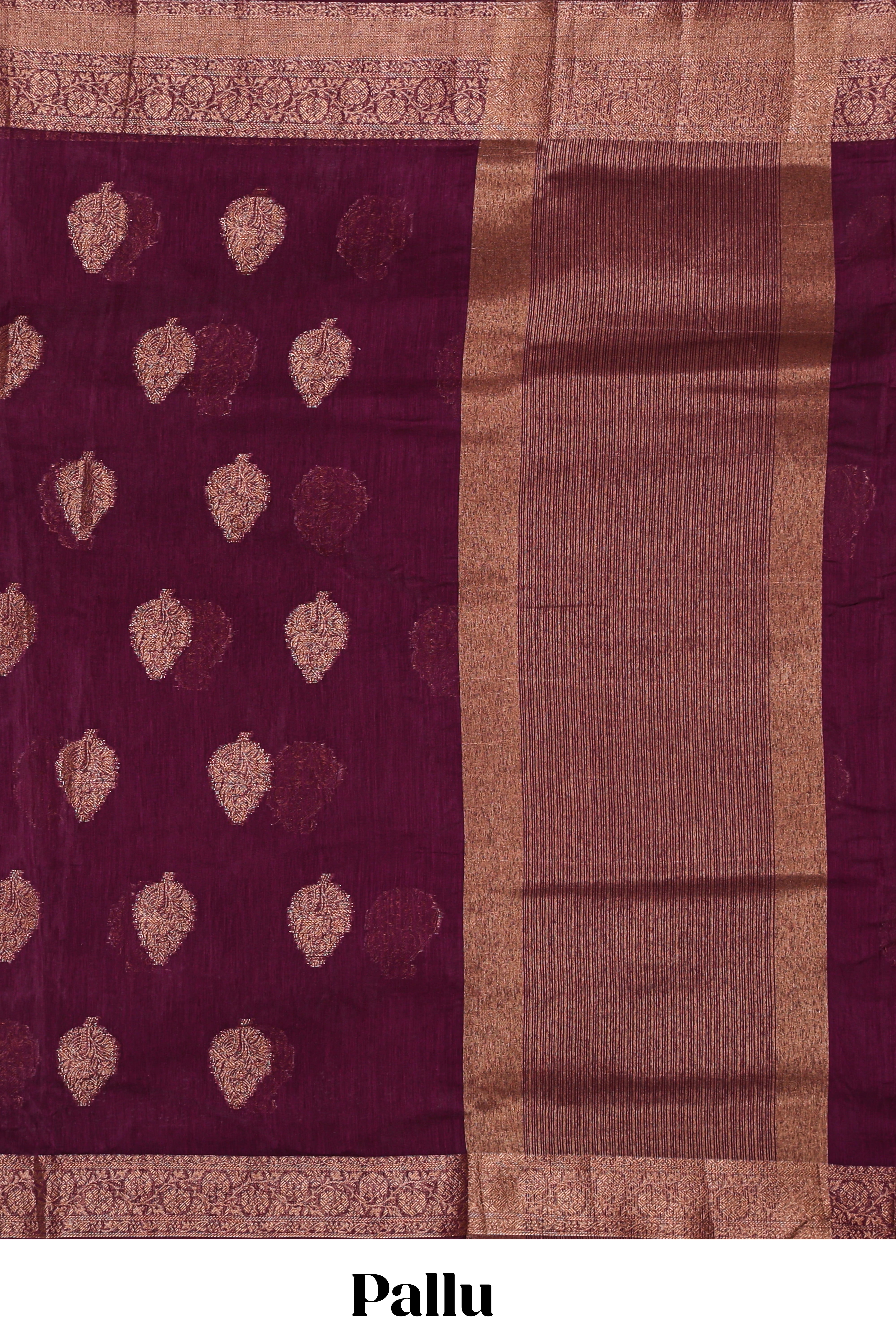 Purple floral zari motifs design kota cotton saree with self zari border and matching motifs blouse
