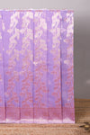 Lavender floral zari design kota cotton saree with self zari border and matching blouse