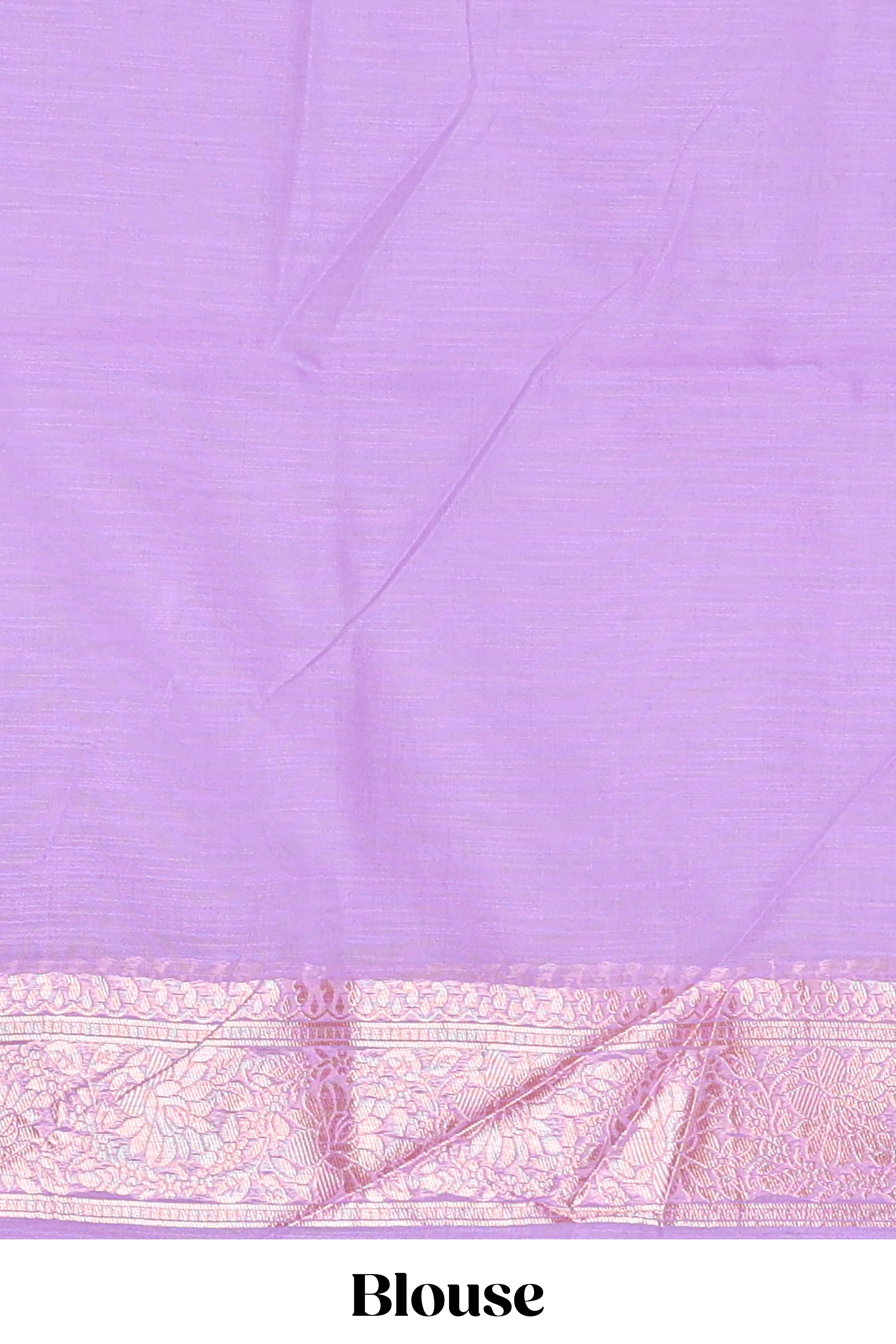 Lavender floral zari design kota cotton saree with self zari border and matching blouse