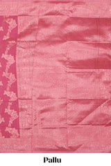 Pink floral zari design kota cotton saree with self zari border and matching blouse