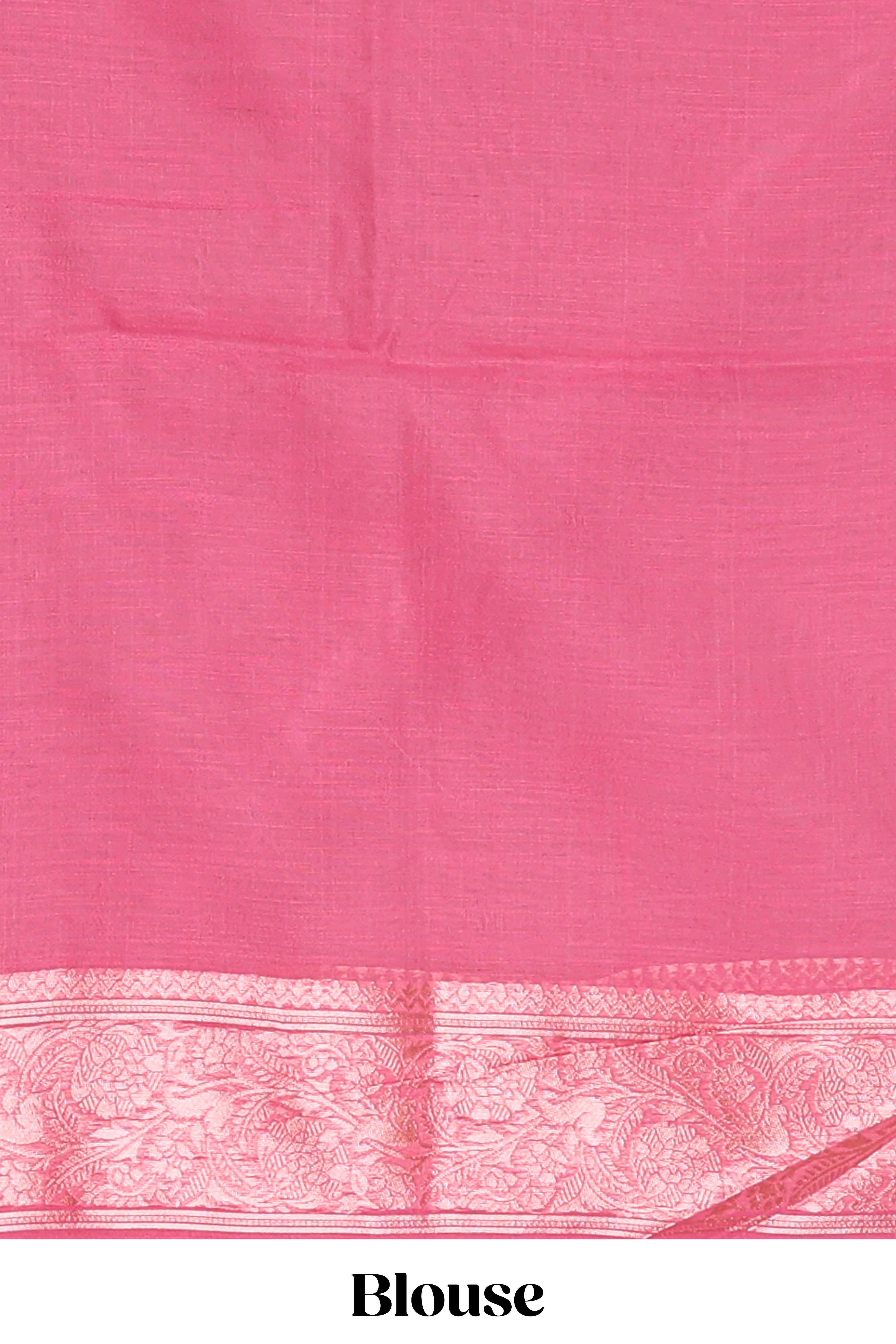 Pink floral zari design kota cotton saree with self zari border and matching blouse