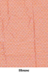 Orange paithani design motifs kota cotton saree with self border with beautiful palak motifs and contrast blouse