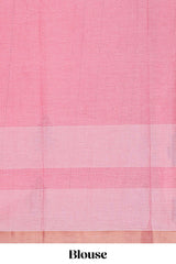 Pink butta motif designs kovai cotton saree with contrast zari border and matching blouse