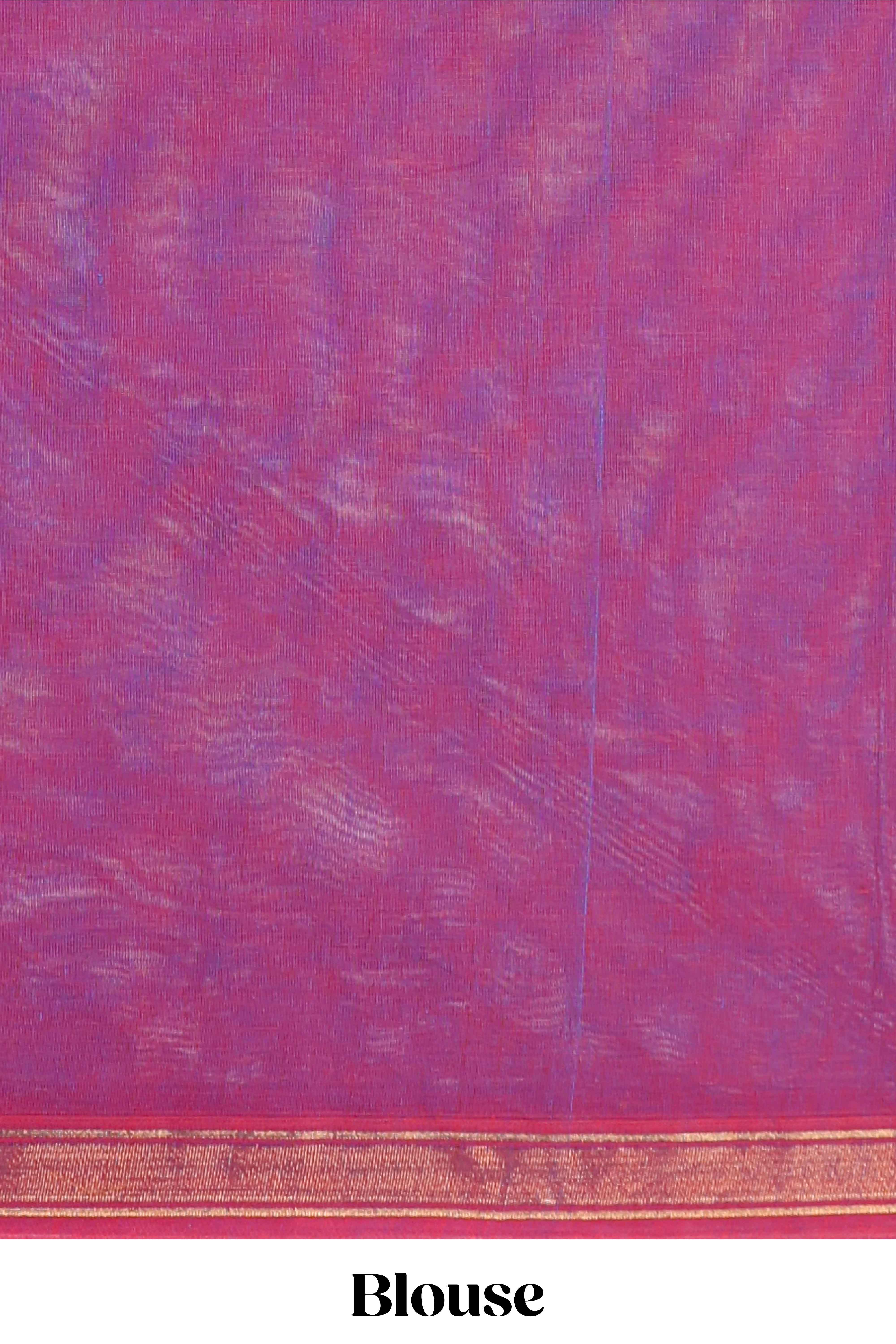 Rich magenta butta designed kovai cotton saree with self border and matching blouse