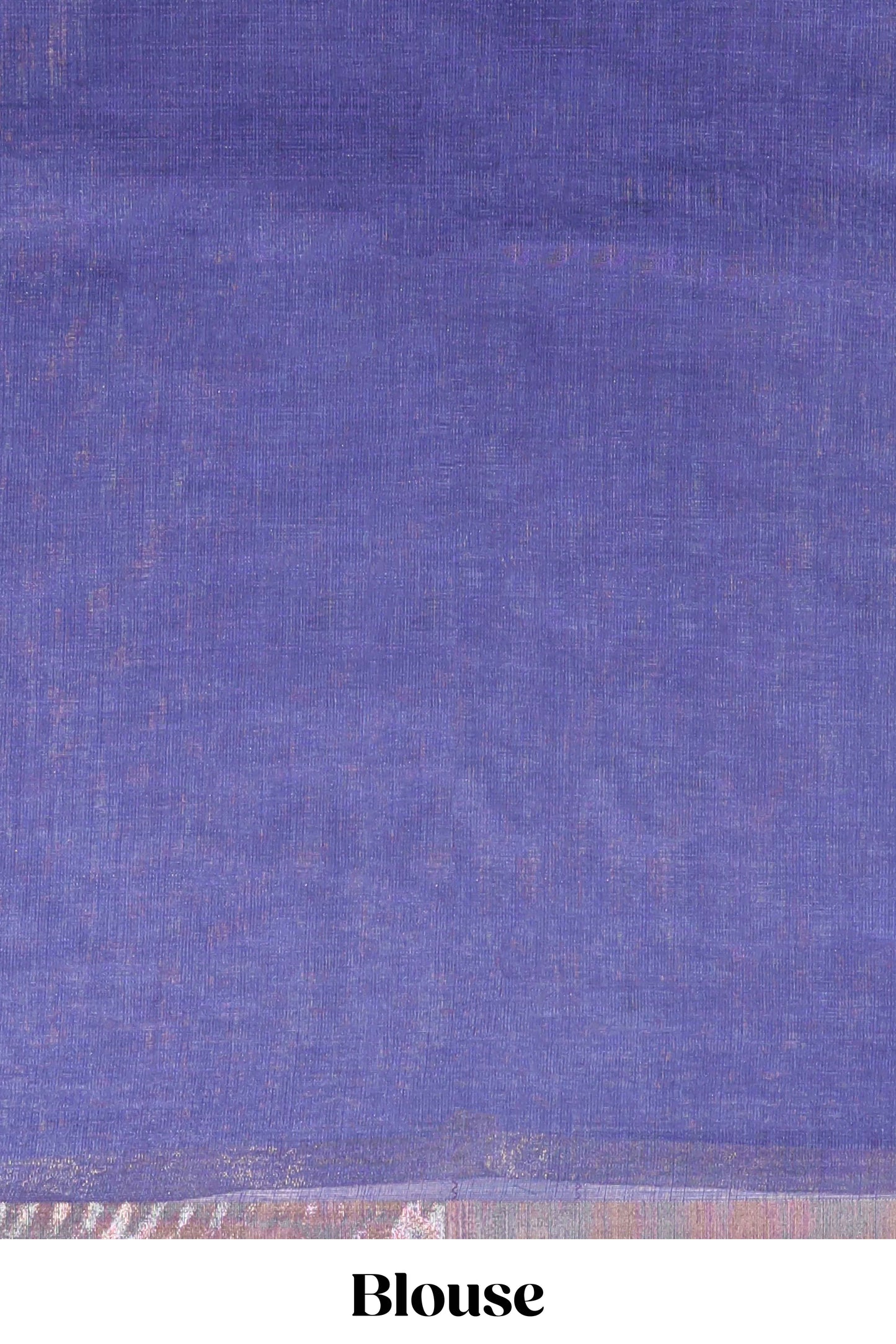 Lavender floral design linen cotton saree with self zari border, matching pallu and contrast blouse