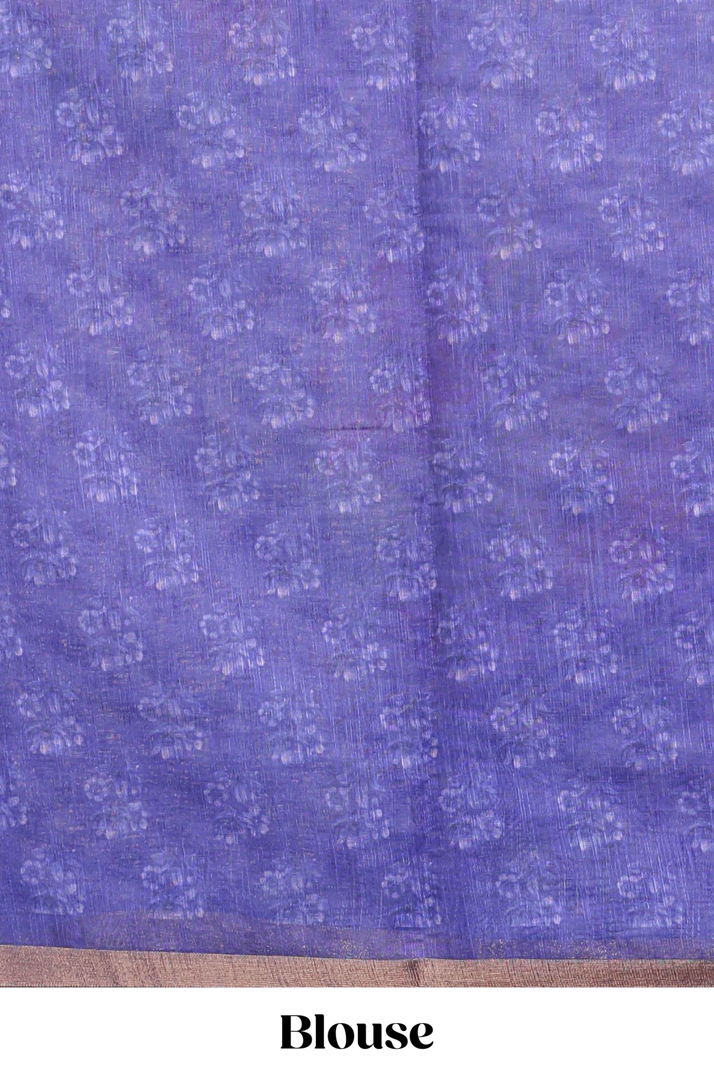 Violet checked floral design linen cotton saree with self zari border and matching blouse