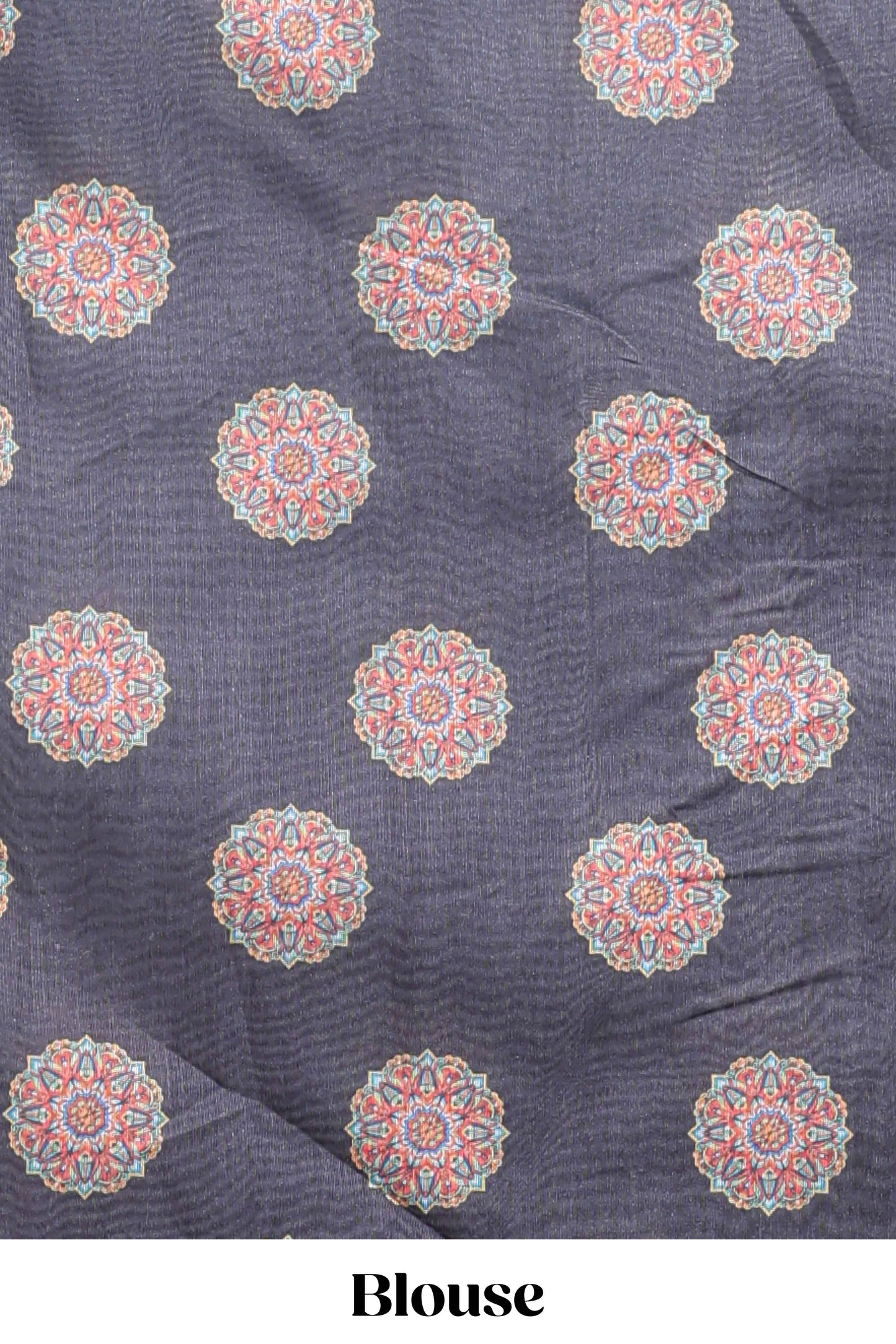 Black mandala madhubani design linen cotton saree with self zari border and matching blouse