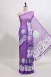 Lavender winter themed linen cotton saree with self border and matching blouse