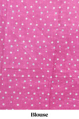 Pink winter themed linen cotton saree with self border and matching blouse