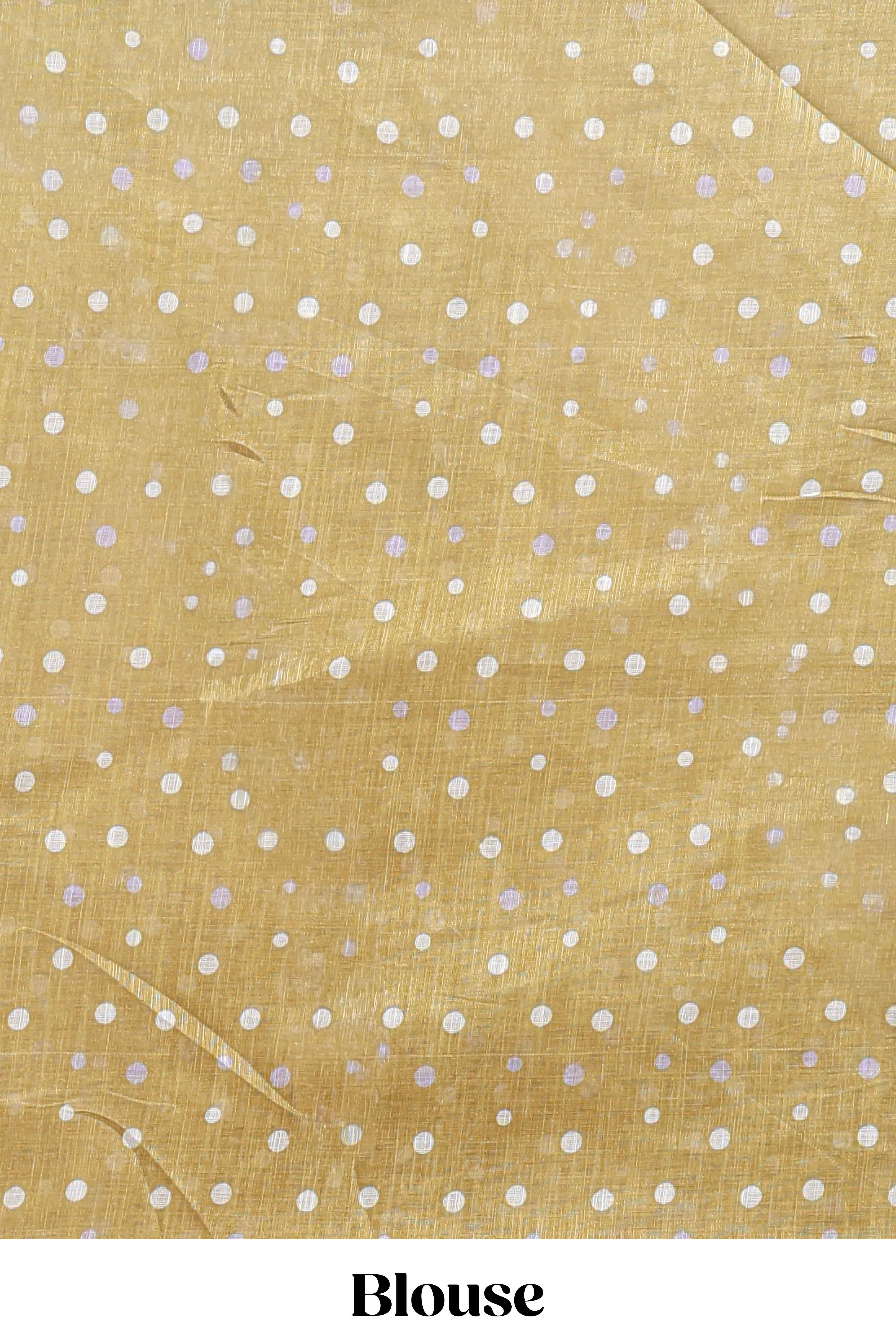 Mustard winter themed linen cotton saree with self border and matching blouse