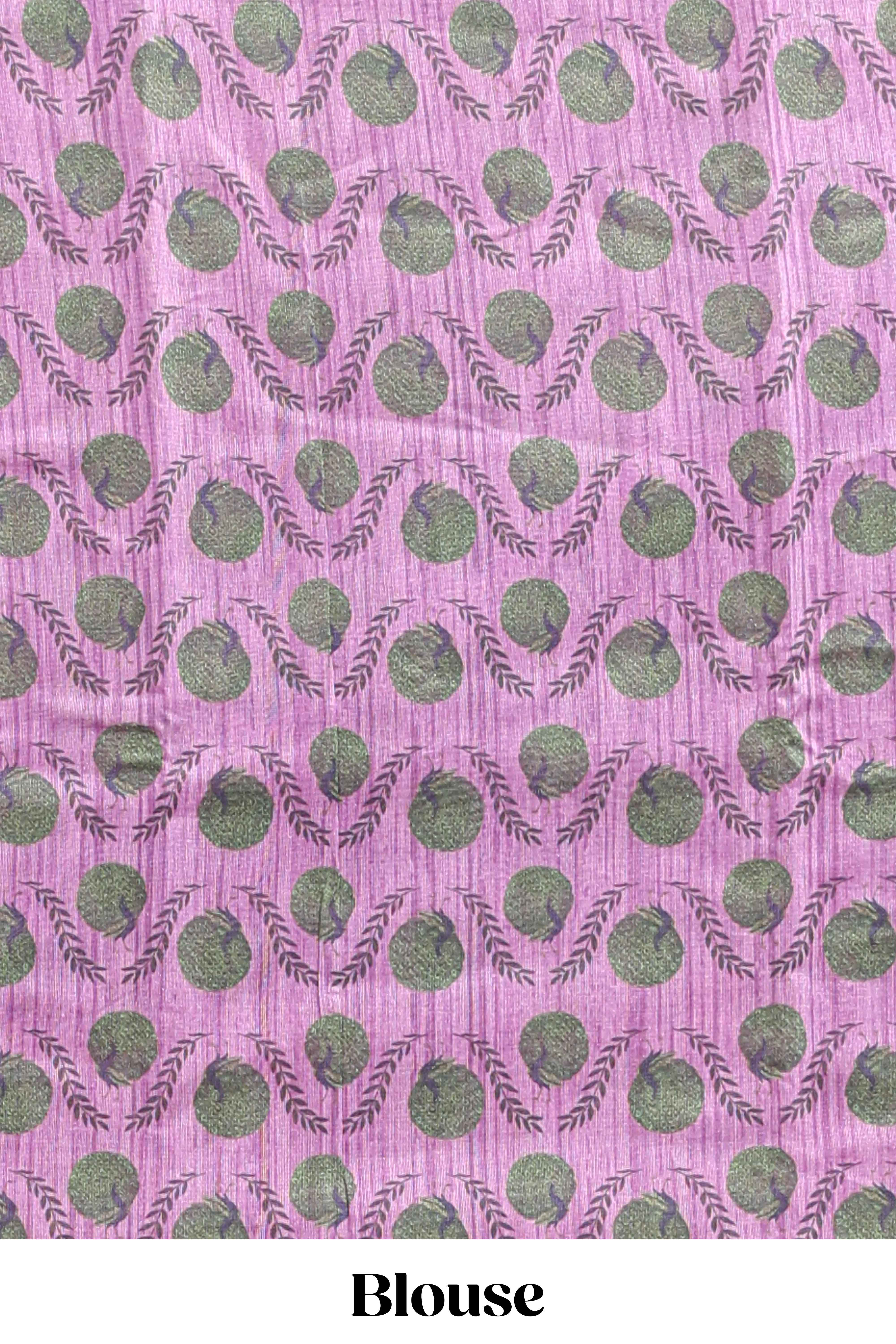 Ultra pink striped digital print linen cotton saree with contrast border and floral design pallu