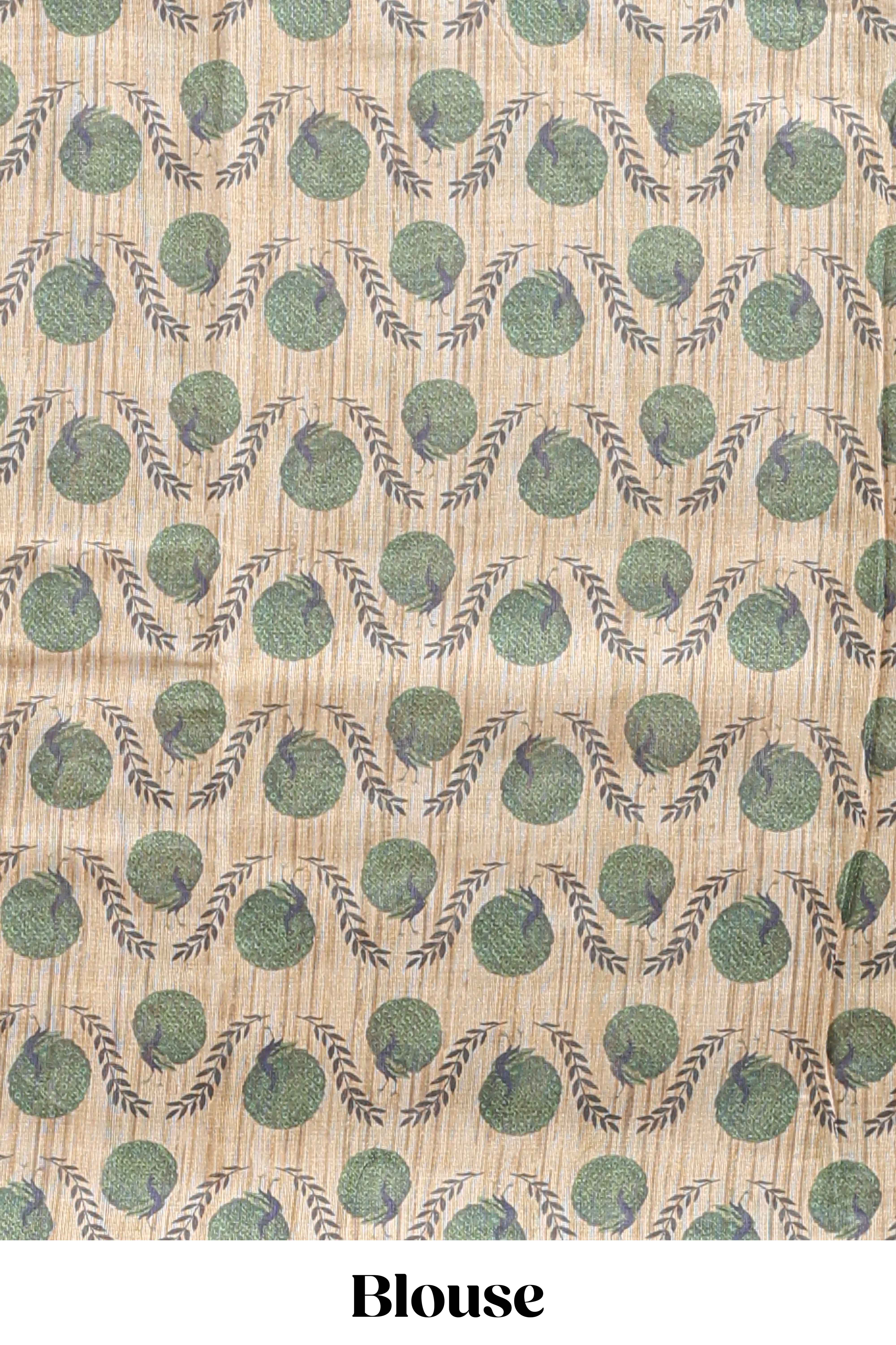 Mustard striped digital print linen cotton saree with contrast border and floral design pallu