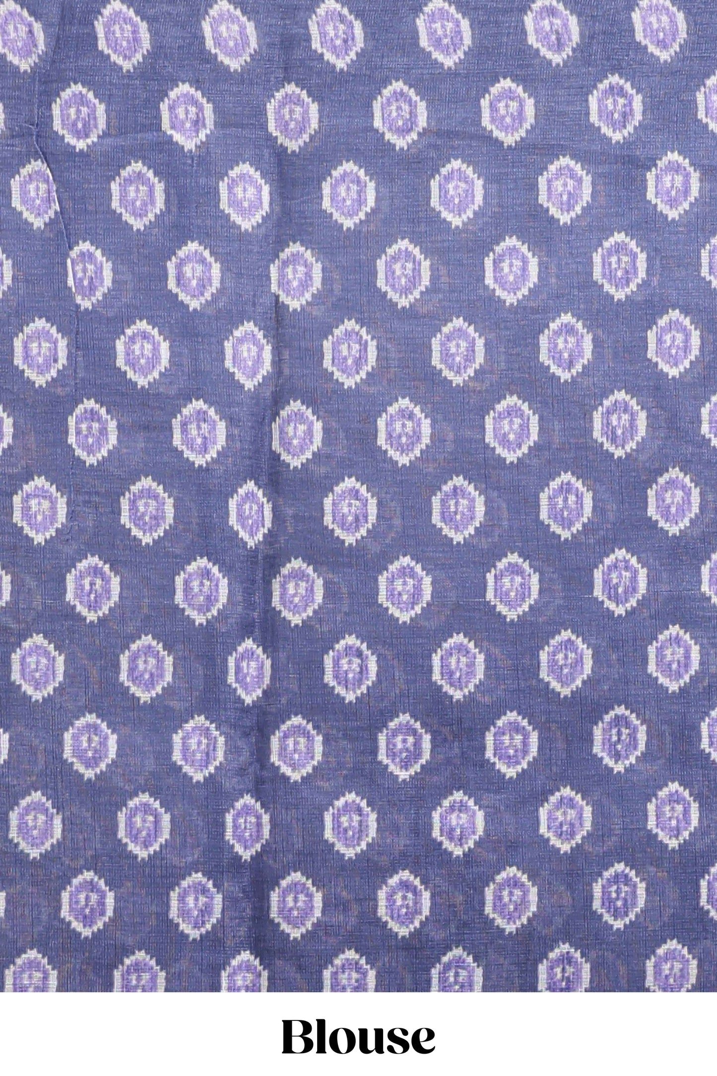 Lavender deer & fawn motifs linen cotton saree with self zari border and contrast ikkat style pallu