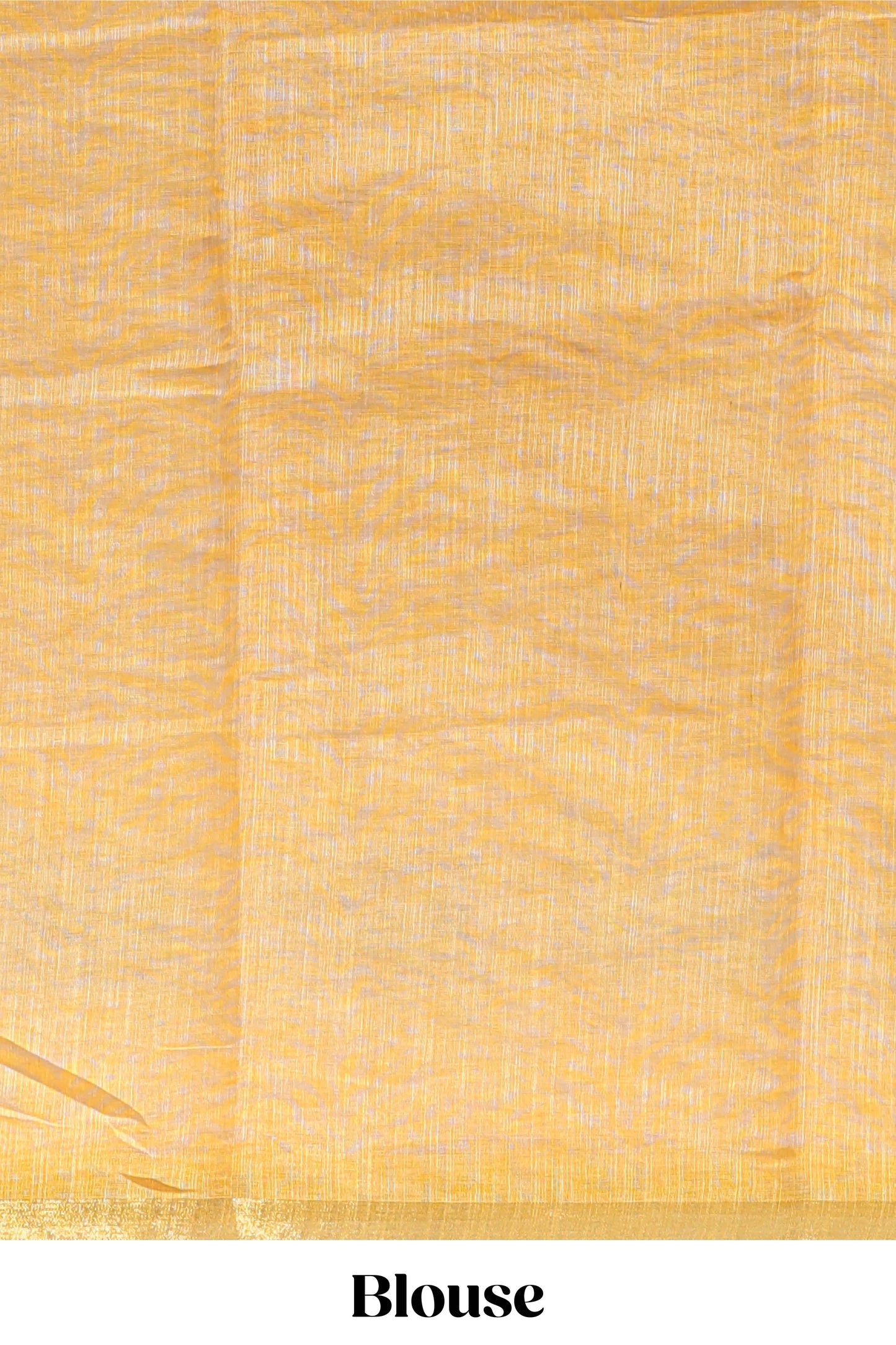 Yellow pichwai cow prints & Zebra inspired pattern linen cotton saree with self zari border and matching blouse