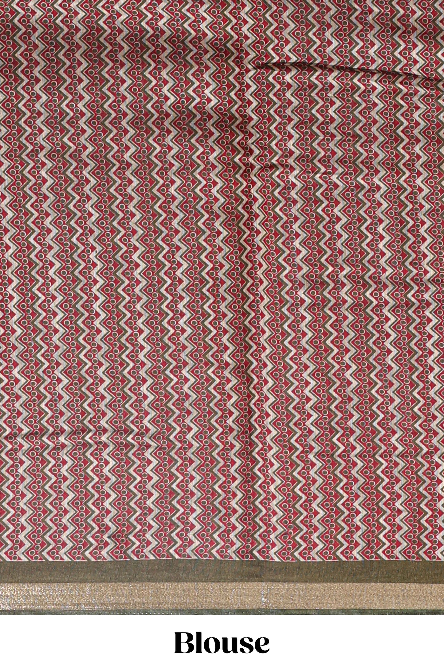 Brown shibori print linen cotton saree with contrast green zari border and printed blouse