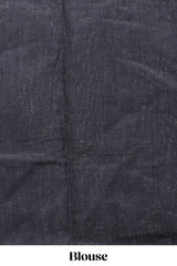 Borderless multi color dual shade plain linen cotton saree with contrast blouse