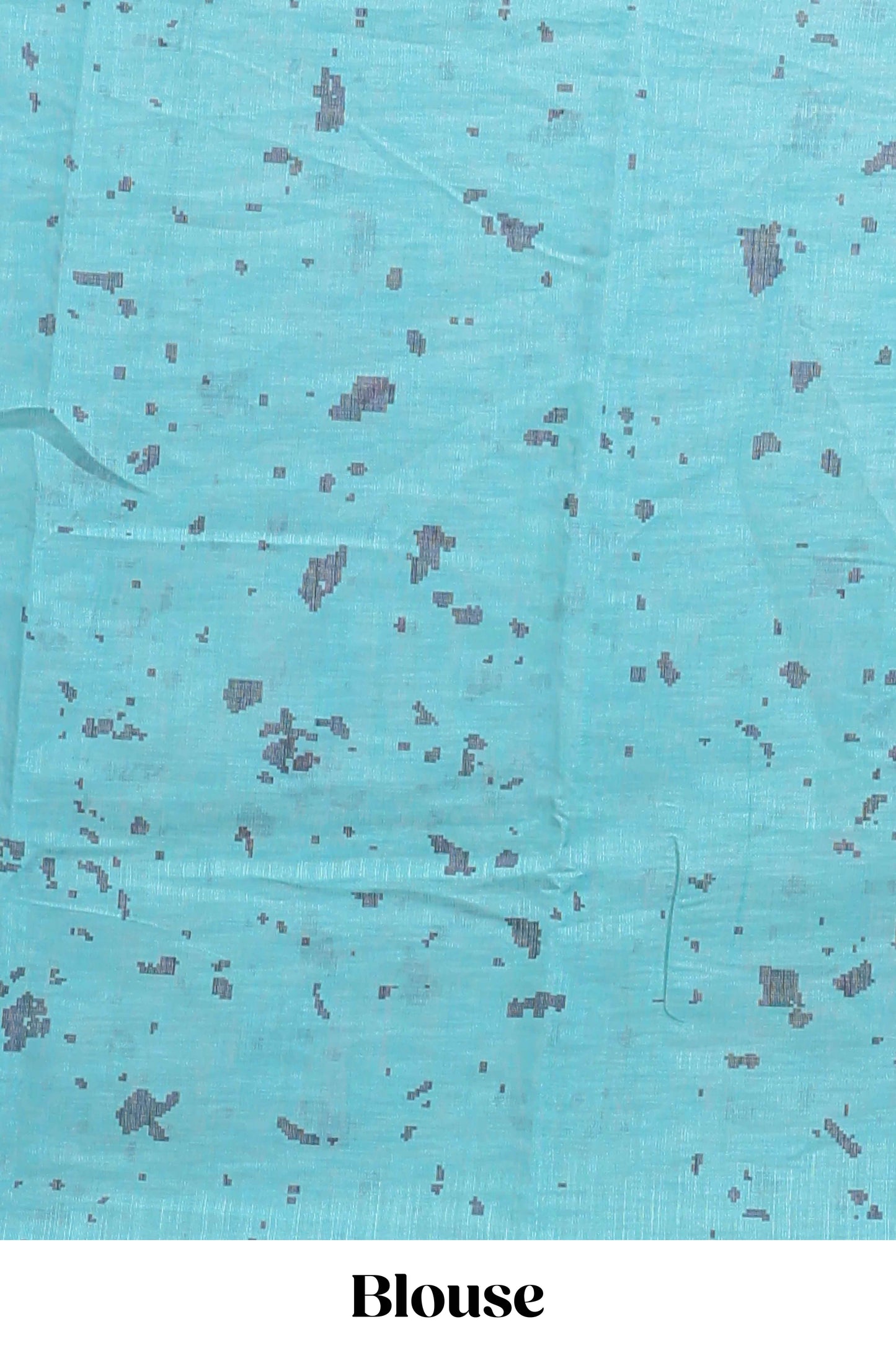 Lavender floral design linen cotton saree with self zari border and contrast blouse